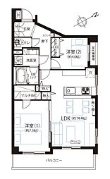 ライオンズマンション羽田第2 2LDKの間取図画像