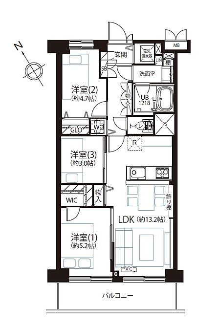 3LDK 間取り