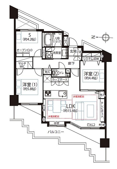 2SLDK 間取り