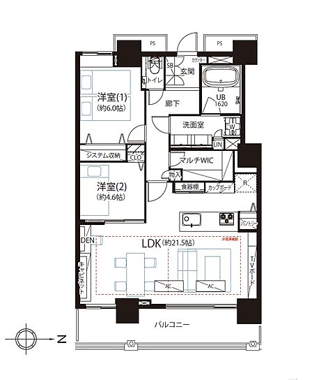 2LDK 間取り