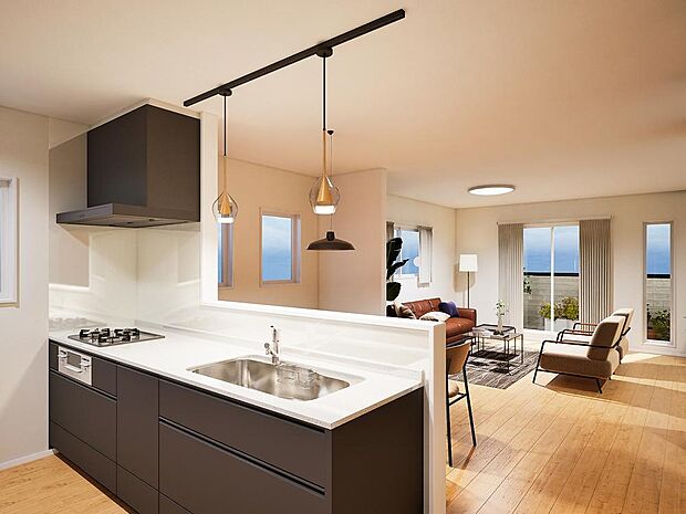 【完成予想パース】キッチン