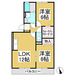 シャルマンB 2LDKの間取図画像