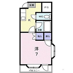 メゾン・セシボン・E 1Kの間取図画像