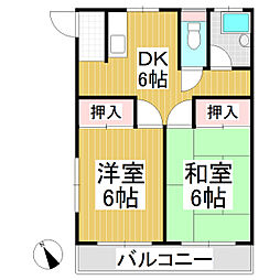 ライブタウンウエスト西 2DKの間取図画像