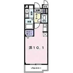 アンジュ ワンルームの間取図画像