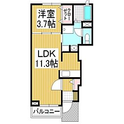 フォーリスト 1LDKの間取図画像
