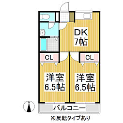 コーポエグゼ 2DKの間取図画像