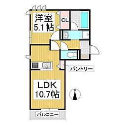 トリシア佐久平 花 1LDKの間取図画像