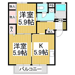 エイトフレグランス 2Kの間取図画像
