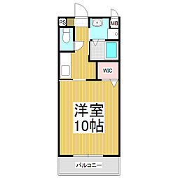 SoleaA 2階1Kの間取り