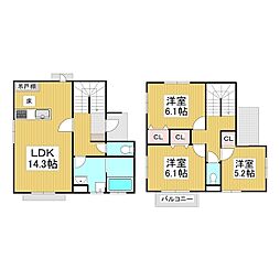 浅間テラスD戸建 3LDKの間取り