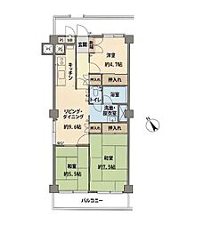 ディックピア鶴瀬 3DKの間取図画像