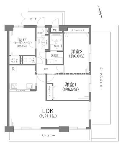 間取り ライオンズマンション昭島第二 8階/-