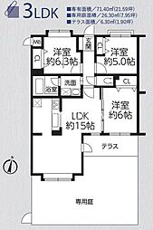 ロイヤルステージ多摩センター 3LDKの間取図画像