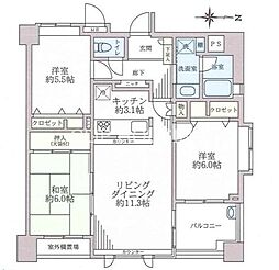 ルイシャトレ相模原 3LDKの間取図画像