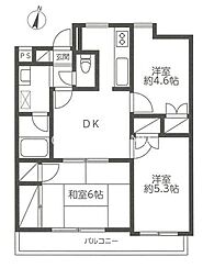 ラフィーネ相模原 3DKの間取図画像