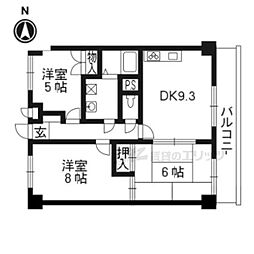 Ｍ’プラザ大住壱番館 5階3DKの間取り