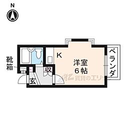 JR東海道・山陽本線 向日町駅 徒歩5分の賃貸マンション 1階ワンルームの間取り