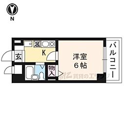 京阪本線 伏見桃山駅 徒歩5分の賃貸マンション 3階1Kの間取り