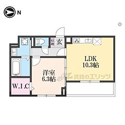ｇｌａｎｚ　ＣＬＫII 2階1LDKの間取り