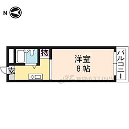 京阪本線 藤森駅 徒歩12分の賃貸マンション 2階1Kの間取り