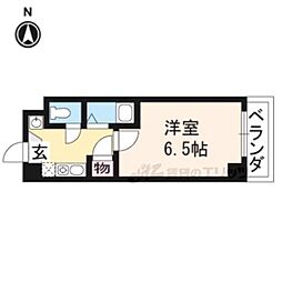 グランランヴェール 5階1Kの間取り