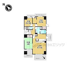 ローレルスクエア木津川台第1期1番館 6階3LDKの間取り