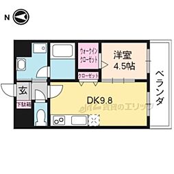 阪急京都本線 長岡天神駅 徒歩30分の賃貸マンション 3階1LDKの間取り