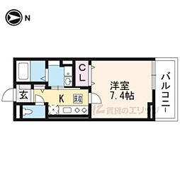 JR東海道・山陽本線 長岡京駅 徒歩12分の賃貸アパート 2階1Kの間取り