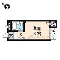 ハイツすぎさ1番館 4階1Kの間取り