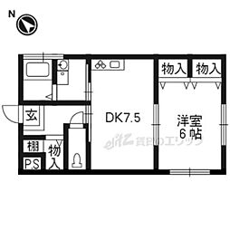 コーポ南城園 3階1DKの間取り