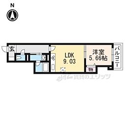 Ｓｈａ　Ｍａｉｓｏｎ　Ｌｅｓ　Ｂｏｉｓ 2階1LDKの間取り