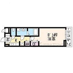 ラウレア宇治 1階1Kの間取り