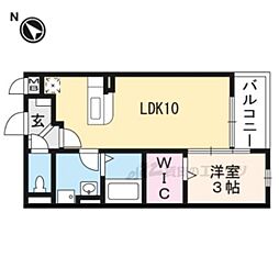 サニーヴィラエテルノＭ 2階1LDKの間取り