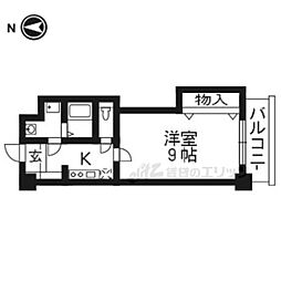 京阪本線 藤森駅 徒歩11分の賃貸マンション 4階1Kの間取り