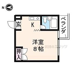 京阪本線 丹波橋駅 徒歩4分の賃貸マンション 3階1Kの間取り