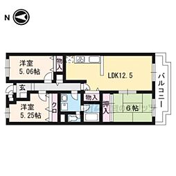ベルヴィ西浦 4階3LDKの間取り