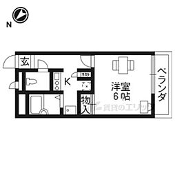 レオパレスヒルサイドテラス 1階1Kの間取り