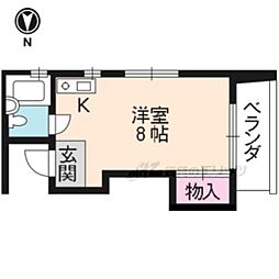 近鉄京都線 竹田駅 徒歩8分の賃貸マンション 5階ワンルームの間取り
