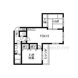 阪急京都本線 西山天王山駅 徒歩13分の賃貸マンション 3階2LDKの間取り