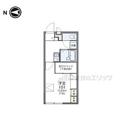 レオパレスブラッサム木津 1Kの間取図画像