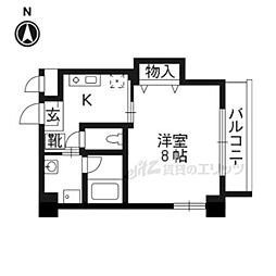 Ｖｉｌｌａ榎 2階1Kの間取り