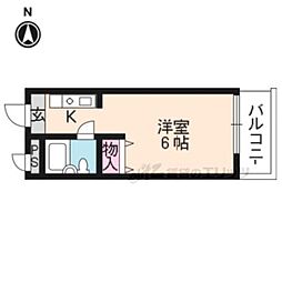京阪本線 藤森駅 徒歩8分の賃貸マンション 4階1Kの間取り