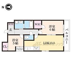 サクシード伏見車町2ｎｄ 4階2LDKの間取り