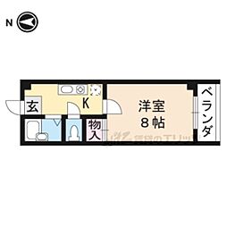 近鉄京都線 興戸駅 徒歩4分の賃貸アパート 1階1Kの間取り