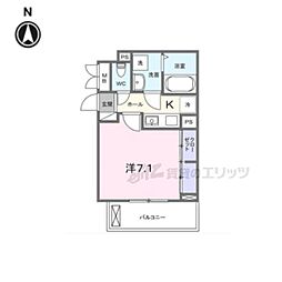 ガーデン・アイリス 2階1Kの間取り