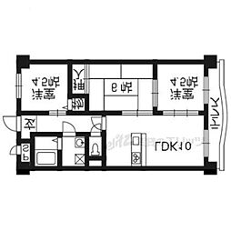 阪急京都本線 西向日駅 徒歩15分の賃貸マンション 4階3LDKの間取り