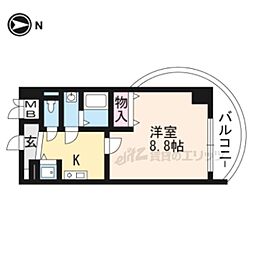 ジュノン 4階1Kの間取り