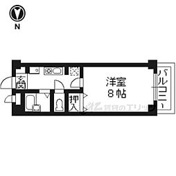 セントラル槇島 1Kの間取図画像
