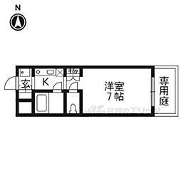 パレセゾン桃山 1Kの間取図画像